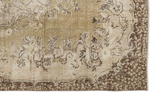 Beige Over Dyed Vintage Rug 5'6'' x 8'8'' ft 167 x 263 cm
