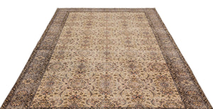 Beige Over Dyed Vintage Rug 6'2'' x 9'8'' ft 188 x 295 cm