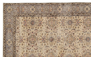 Beige Over Dyed Vintage Rug 6'2'' x 9'8'' ft 188 x 295 cm