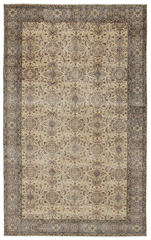 Beige Over Dyed Vintage Rug 6'2'' x 9'8'' ft 188 x 295 cm