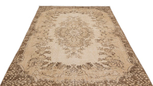 Beige Over Dyed Vintage Rug 5'7'' x 9'5'' ft 170 x 288 cm