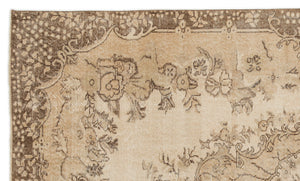 Beige Over Dyed Vintage Rug 5'7'' x 9'5'' ft 170 x 288 cm