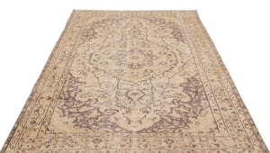 Beige Over Dyed Vintage Rug 5'3'' x 8'11'' ft 159 x 271 cm
