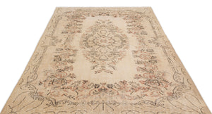 Beige Over Dyed Vintage Rug 5'11'' x 9'6'' ft 180 x 290 cm