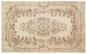 Beige Over Dyed Vintage Rug 5'11'' x 9'6'' ft 180 x 290 cm