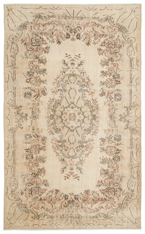Beige Over Dyed Vintage Rug 5'11'' x 9'6'' ft 180 x 290 cm