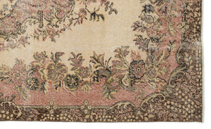 Beige Over Dyed Vintage Rug 5'9'' x 9'7'' ft 175 x 291 cm