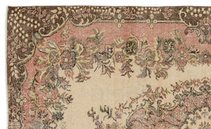Beige Over Dyed Vintage Rug 5'9'' x 9'7'' ft 175 x 291 cm