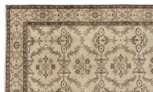 Beige Over Dyed Vintage Rug 5'5'' x 8'10'' ft 165 x 268 cm
