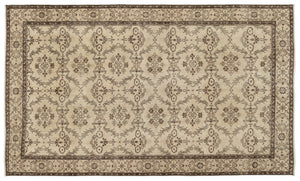 Beige Over Dyed Vintage Rug 5'5'' x 8'10'' ft 165 x 268 cm
