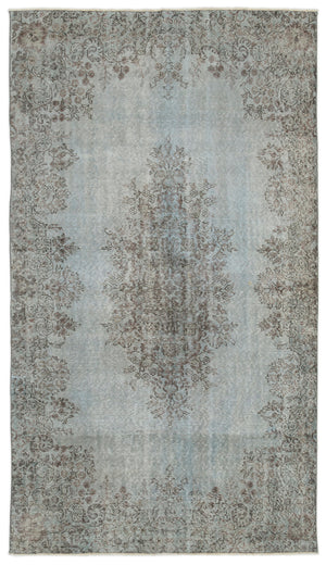 Blue Over Dyed Vintage Rug 5'6'' x 9'6'' ft 168 x 290 cm