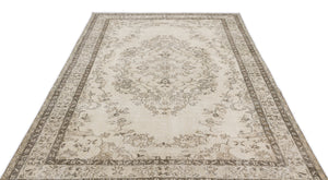 Beige Over Dyed Vintage Rug 6'1'' x 10'1'' ft 186 x 308 cm