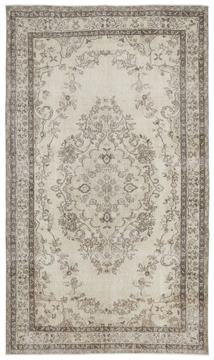 Beige Over Dyed Vintage Rug 6'1'' x 10'1'' ft 186 x 308 cm