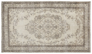 Beige Over Dyed Vintage Rug 6'1'' x 10'1'' ft 186 x 308 cm