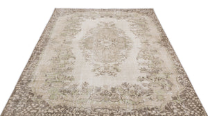 Beige Over Dyed Vintage Rug 5'7'' x 8'6'' ft 169 x 258 cm