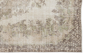 Beige Over Dyed Vintage Rug 5'7'' x 8'6'' ft 169 x 258 cm