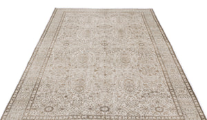 Beige Over Dyed Vintage Rug 5'6'' x 9'4'' ft 168 x 284 cm