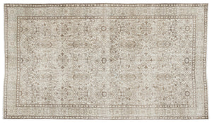 Beige Over Dyed Vintage Rug 5'6'' x 9'4'' ft 168 x 284 cm