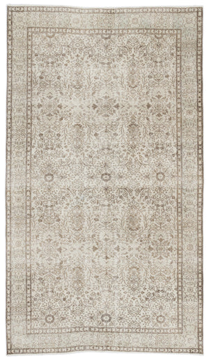 Beige Over Dyed Vintage Rug 5'6'' x 9'4'' ft 168 x 284 cm