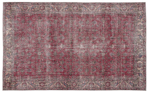 Naturel Over Dyed Vintage Rug 5'6'' x 9'5'' ft 167 x 287 cm