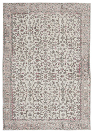 Beige Over Dyed Vintage Rug 5'10'' x 8'5'' ft 178 x 256 cm