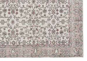 Beige Over Dyed Vintage Rug 5'10'' x 8'5'' ft 178 x 256 cm