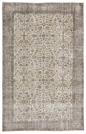 Beige Over Dyed Vintage Rug 5'11'' x 9'2'' ft 180 x 280 cm