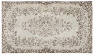 Beige Over Dyed Vintage Rug 5'4'' x 9'4'' ft 162 x 284 cm
