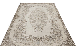 Beige Over Dyed Vintage Rug 5'4'' x 9'4'' ft 162 x 284 cm