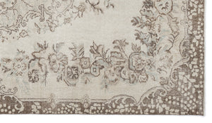 Beige Over Dyed Vintage Rug 5'4'' x 9'4'' ft 162 x 284 cm