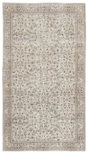Beige Over Dyed Vintage Rug 4'11'' x 8'7'' ft 150 x 261 cm