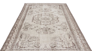 Beige Over Dyed Vintage Rug 5'11'' x 9'9'' ft 180 x 297 cm