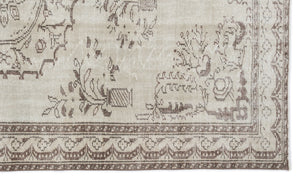 Beige Over Dyed Vintage Rug 5'11'' x 9'9'' ft 180 x 297 cm