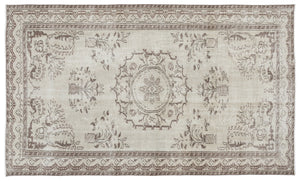 Beige Over Dyed Vintage Rug 5'11'' x 9'9'' ft 180 x 297 cm
