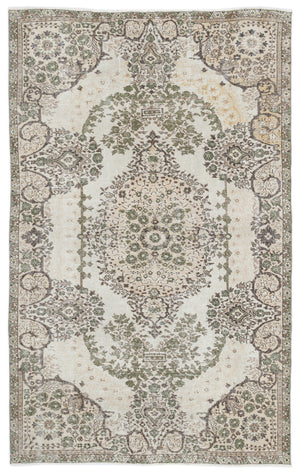 Beige Over Dyed Vintage Rug 5'5'' x 8'7'' ft 165 x 262 cm