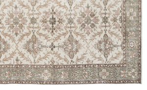 Beige Over Dyed Vintage Rug 6'1'' x 10'0'' ft 185 x 305 cm