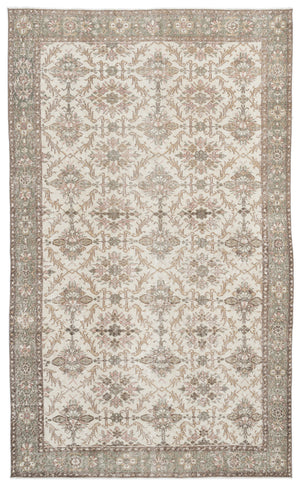Beige Over Dyed Vintage Rug 6'1'' x 10'0'' ft 185 x 305 cm