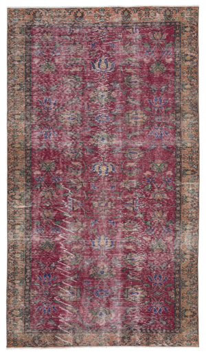 Naturel Over Dyed Vintage Rug 4'11'' x 8'6'' ft 149 x 258 cm