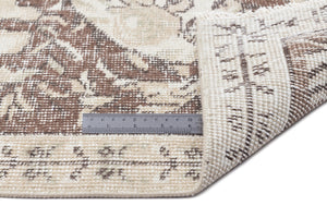 Beige Over Dyed Vintage Rug 5'6'' x 8'11'' ft 167 x 273 cm