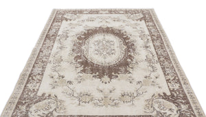 Beige Over Dyed Vintage Rug 5'6'' x 8'11'' ft 167 x 273 cm
