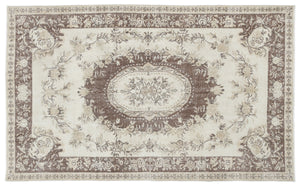 Beige Over Dyed Vintage Rug 5'6'' x 8'11'' ft 167 x 273 cm