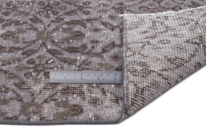 Gray Over Dyed Vintage Rug 4'10'' x 8'6'' ft 147 x 258 cm