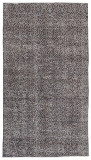 Gray Over Dyed Vintage Rug 4'10'' x 8'6'' ft 147 x 258 cm