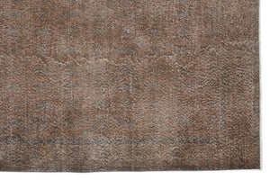 Brown Over Dyed Vintage Rug 7'1'' x 10'5'' ft 216 x 317 cm