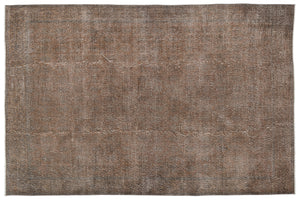 Brown Over Dyed Vintage Rug 7'1'' x 10'5'' ft 216 x 317 cm
