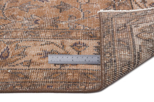 Brown Over Dyed Vintage Rug 5'5'' x 9'5'' ft 164 x 288 cm