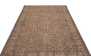 Brown Over Dyed Vintage Rug 5'5'' x 9'5'' ft 164 x 288 cm