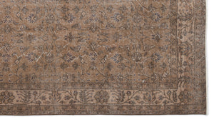 Brown Over Dyed Vintage Rug 5'5'' x 9'5'' ft 164 x 288 cm