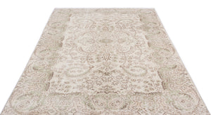 Beige Over Dyed Vintage Rug 5'5'' x 9'4'' ft 166 x 284 cm