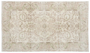 Beige Over Dyed Vintage Rug 5'5'' x 9'4'' ft 166 x 284 cm